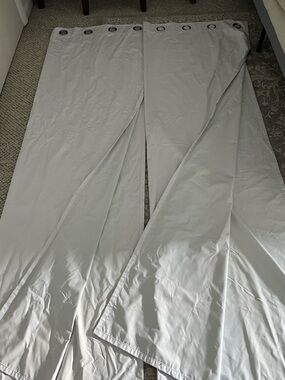 Light-Filtering Silver Grommet Curtain Panels - Pair
